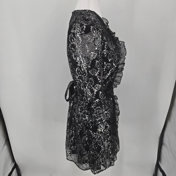 VAMPIRE'S WIFE X H&M "Mystique" Lace Mini Dress Black Silver Size Large NWT - Picture 5 of 9